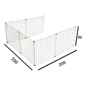 Cercadinho Para Cachorro Em L Com Telas 200cm X 200cm X 80cm