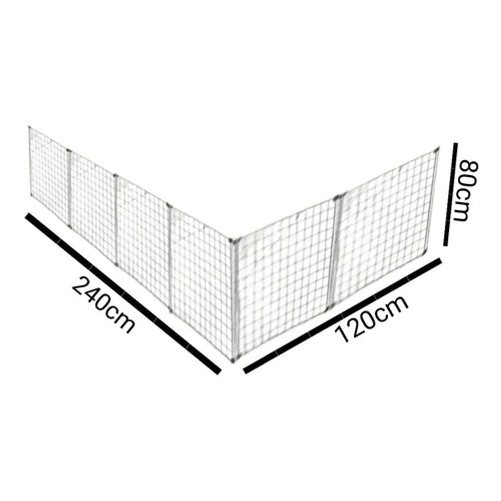 Cercadinho Para Cachorro Em L Com Telas 240cm X 120cm X 80cm