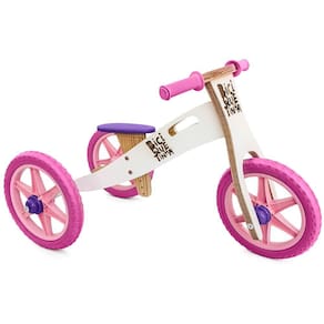 Triciclo 2 em 1 vira bicicleta de Equilíbrio Neve Rosa