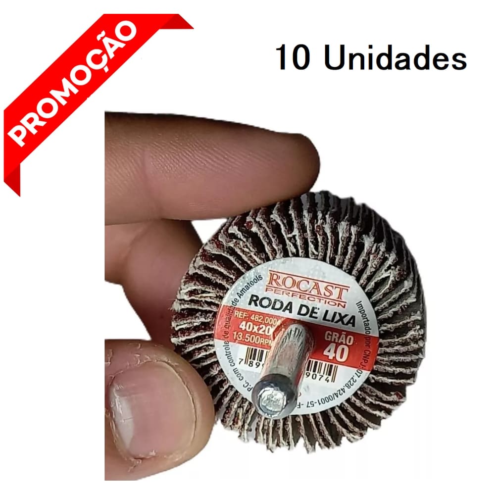 10x Roda de Lixa 30x25 GR80 Para Furadeira E Esmerilhadeira