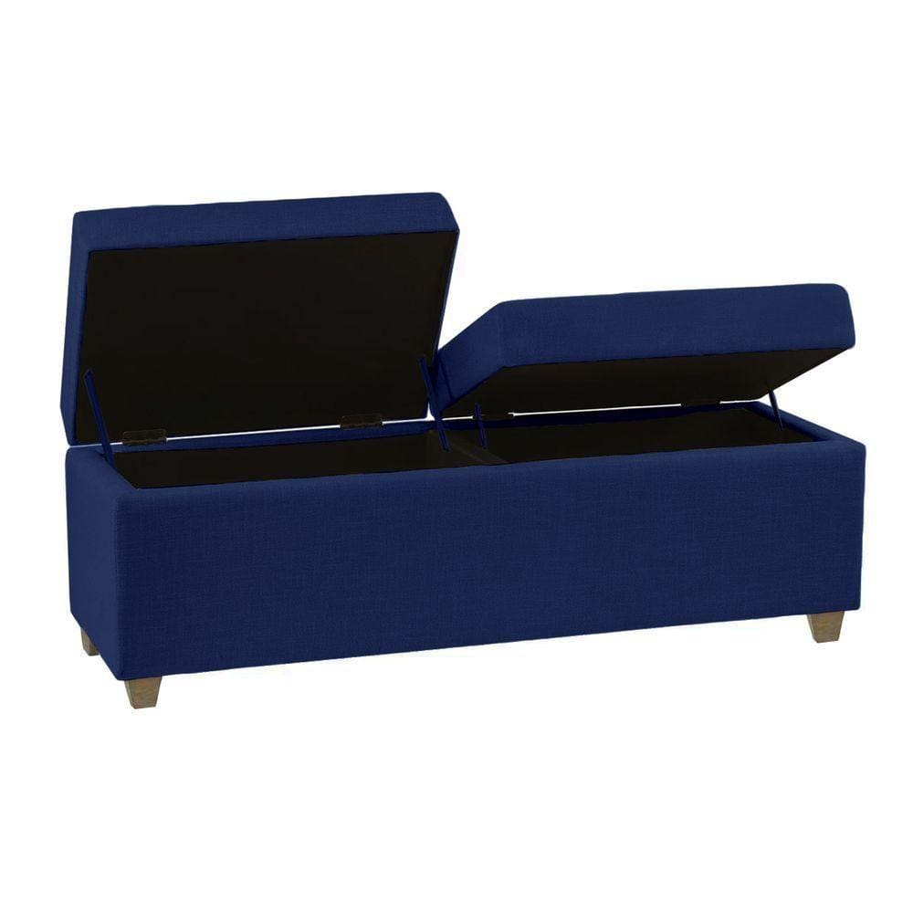 Recamier Bau Madri 1,40m Suede Azul Marinho - Inova Decor