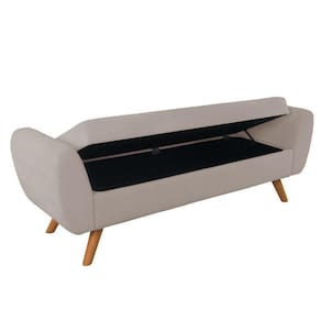 Recamier Bau Italia 1,40m Suede Bege - Inova Decor