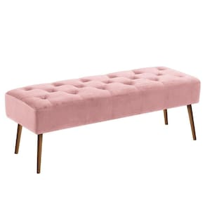 Banco Estofado Rubi 1,20M Suede Branco - Inova Decor