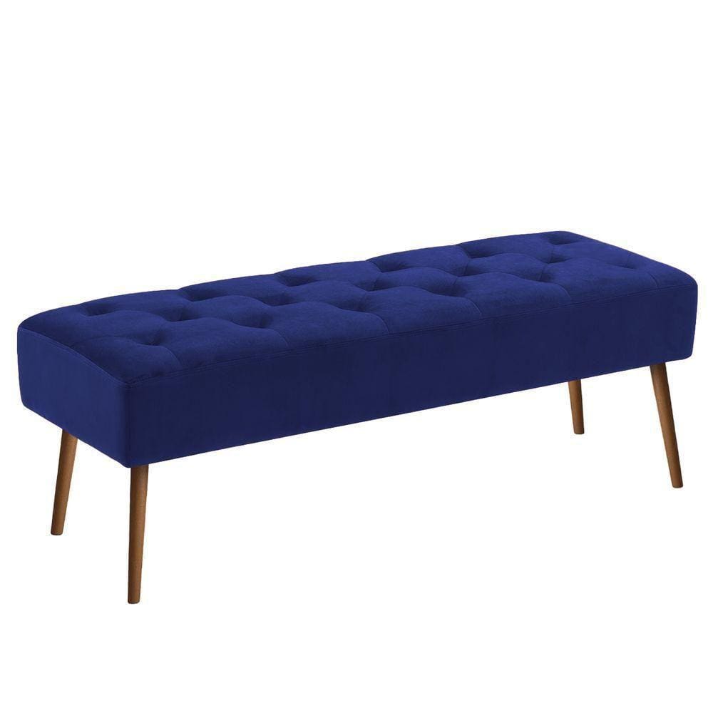 Banco Estofado Rubi 1,20M Suede Vermelho - Inova Decor