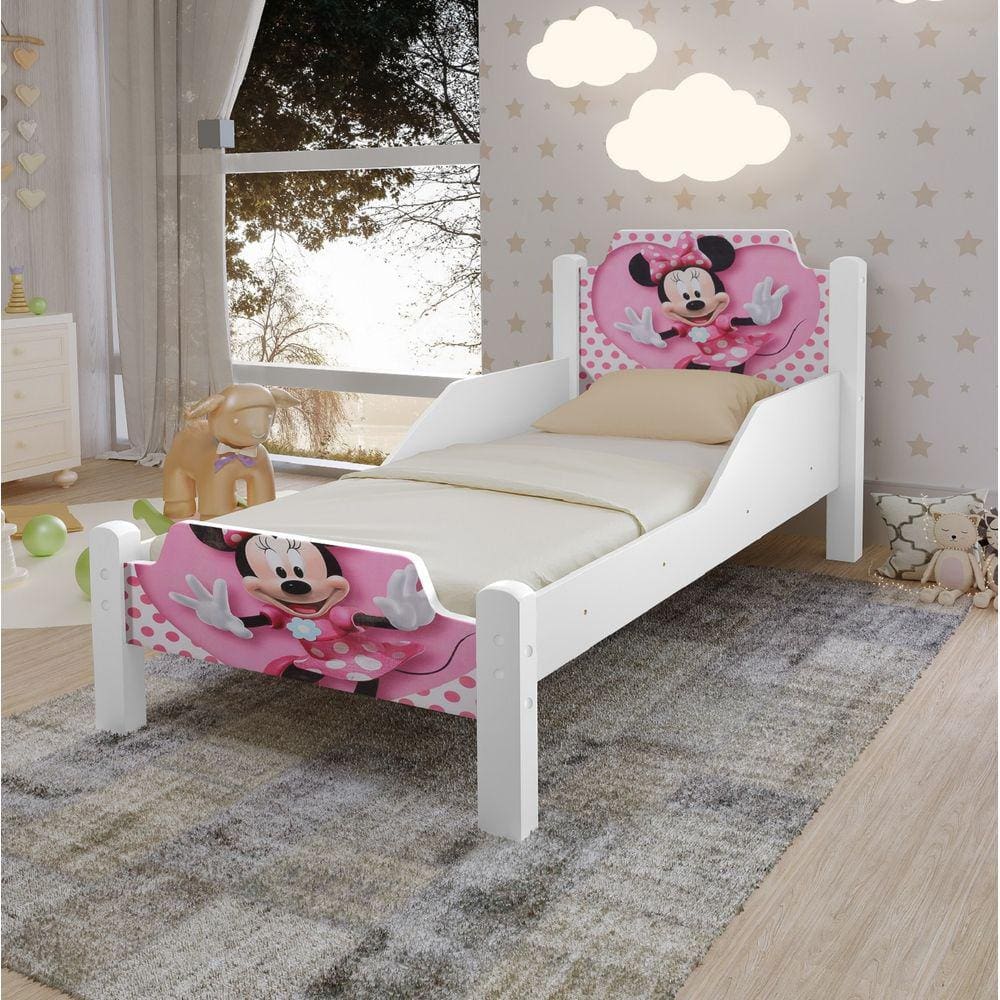 Mini Cama Juvenil Minnie com Proteção Lateral