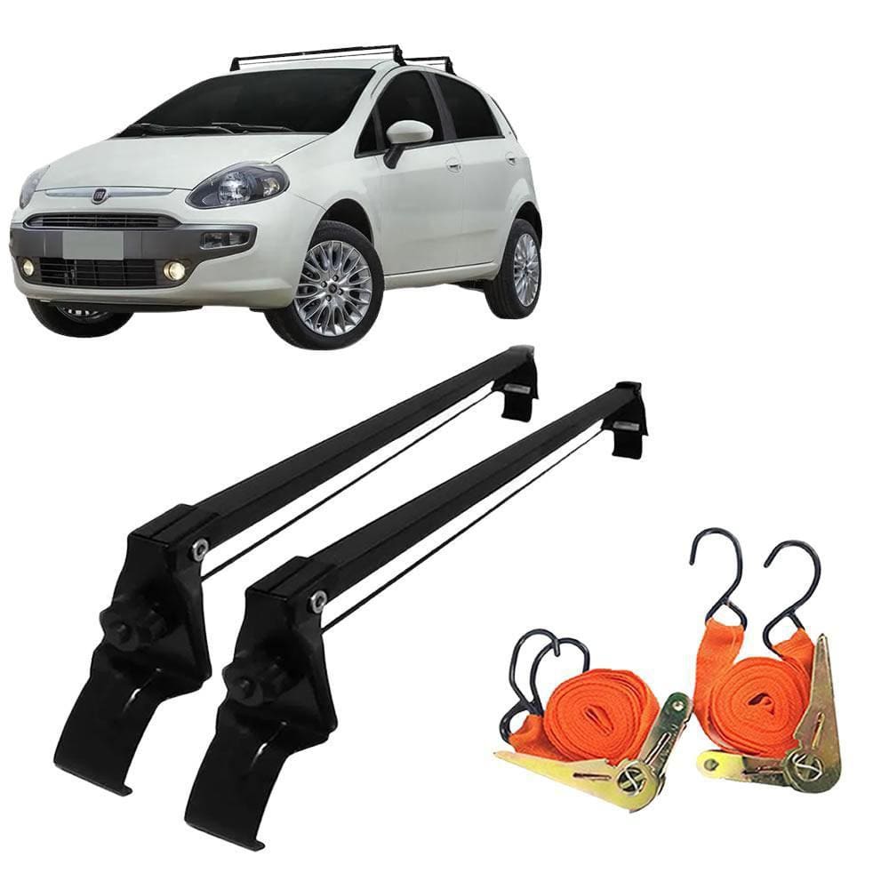 Rack De Teto Fiat Punto 4 Portas 08 A 17 + 2 Cintas Catraca