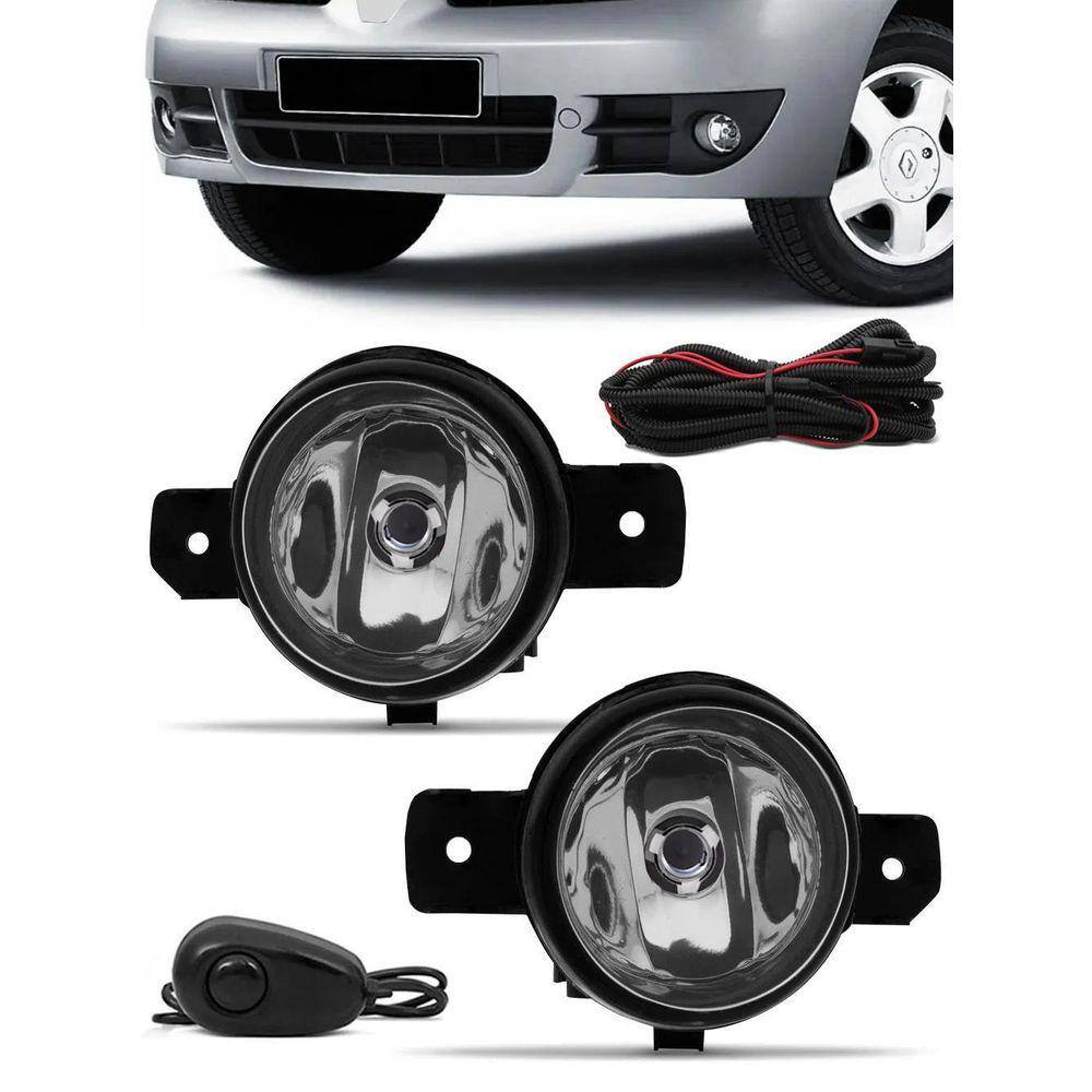 Kit Farol Milha Renault Clio 2003 À 2012 Botão Alternativo