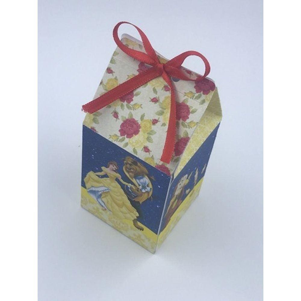 30 Caixinhas Milk Personalizada Tema A Bela e a fera