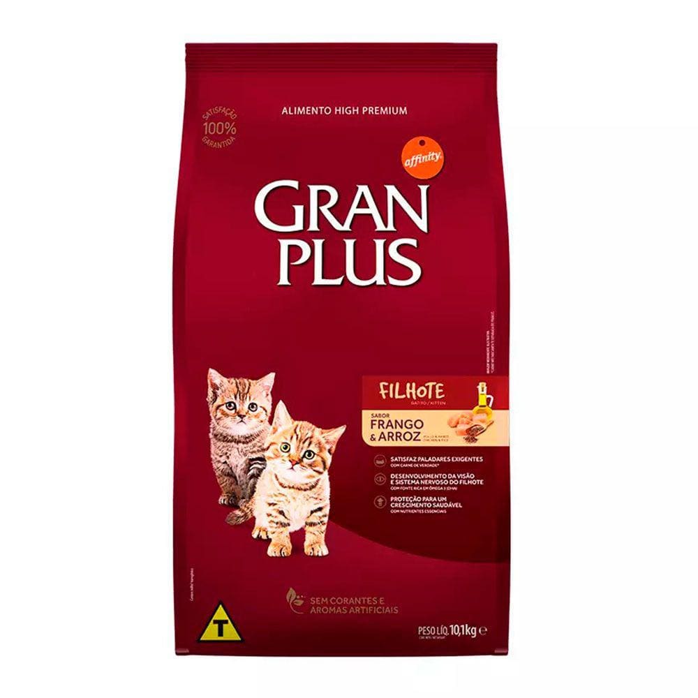 Ração Gran Plus Gatos Filhotes Frango e Arroz 10,1kg