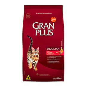 Ração Gran Plus Gatos Adultos Carne e Arroz 10,1kg