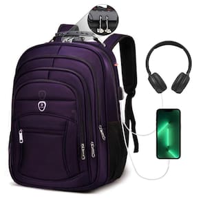 Mochila Escolar Bolsa Executiva Grande Fone Ouvido Roxo