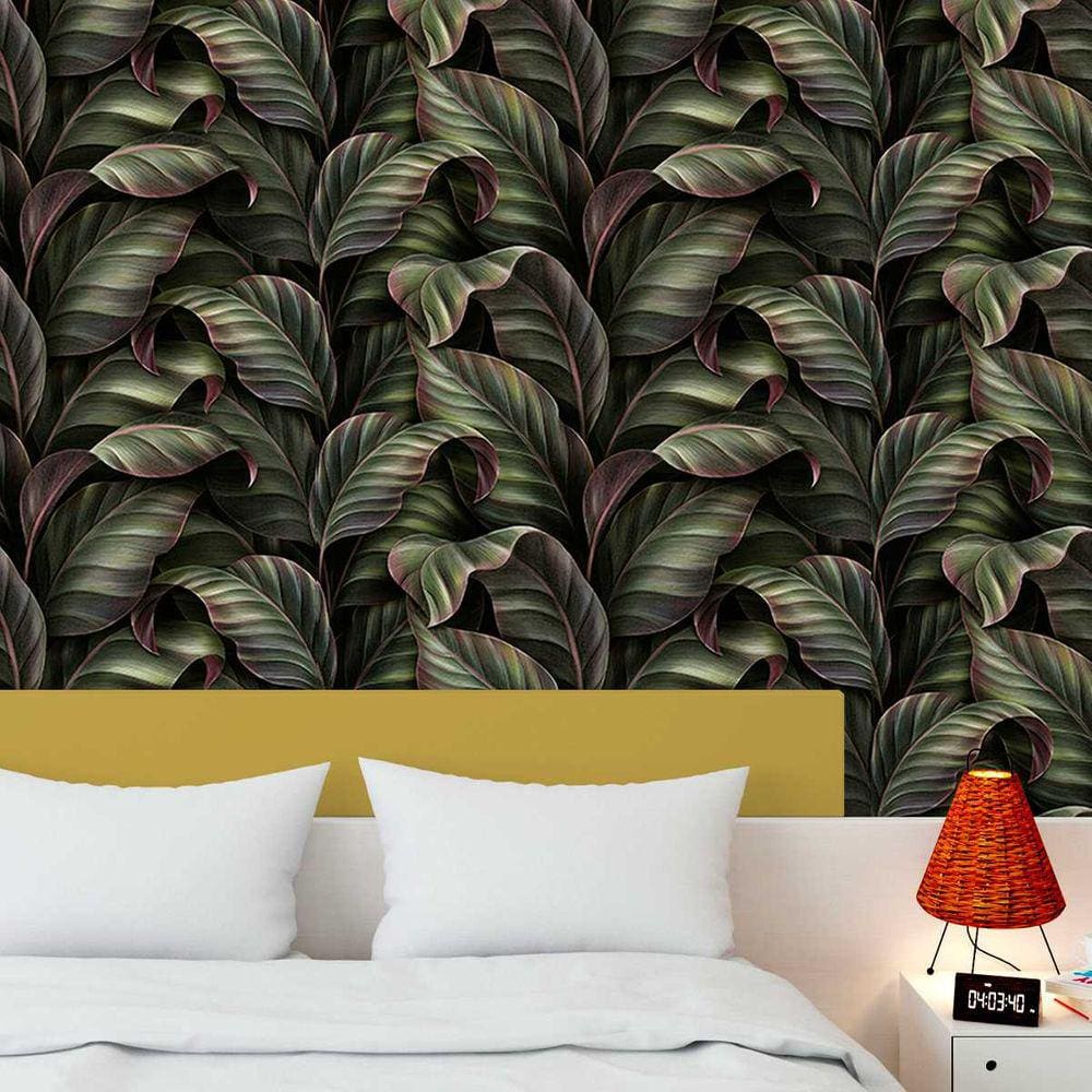 Papel de Parede 18M Folhas Tropicais Jardim Verde Viníl Adesivo folha Marinheiro Auto Colante