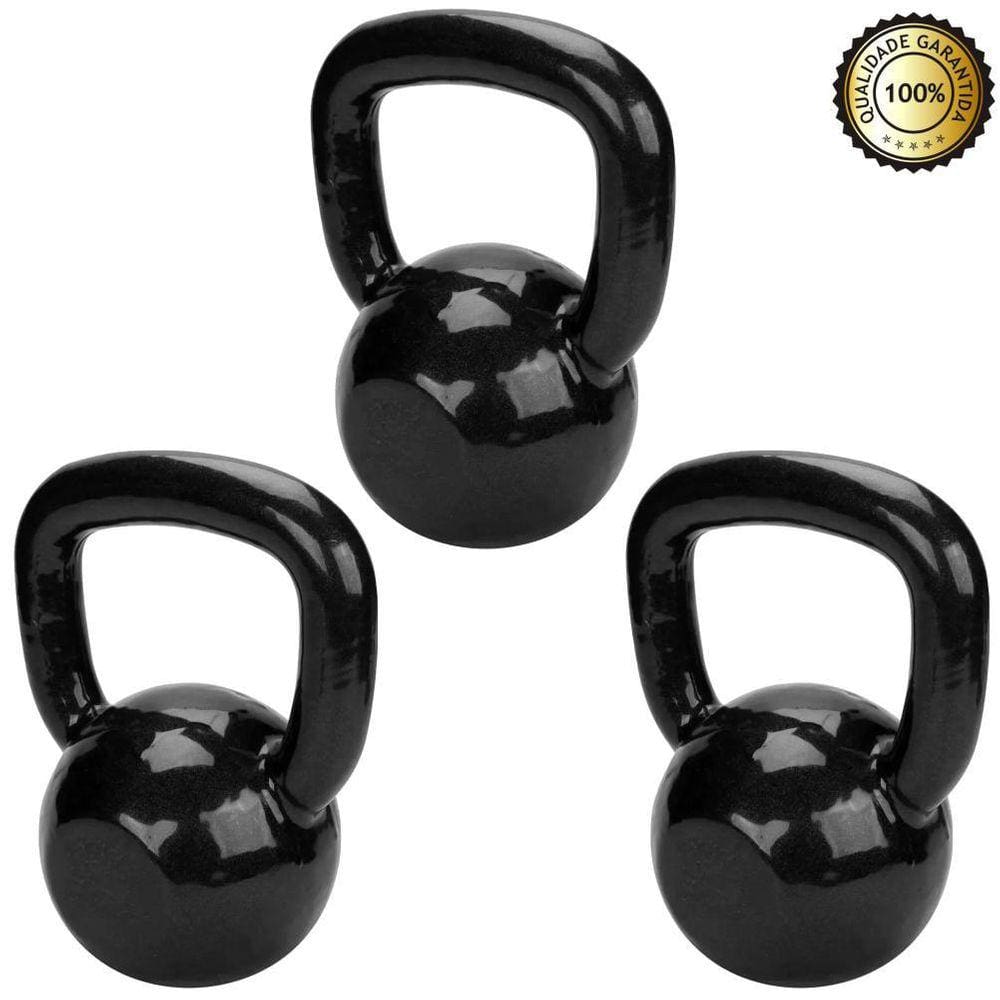 Kit Kettlebell Emborrachado Funcional De 4, 6, 8 Kg