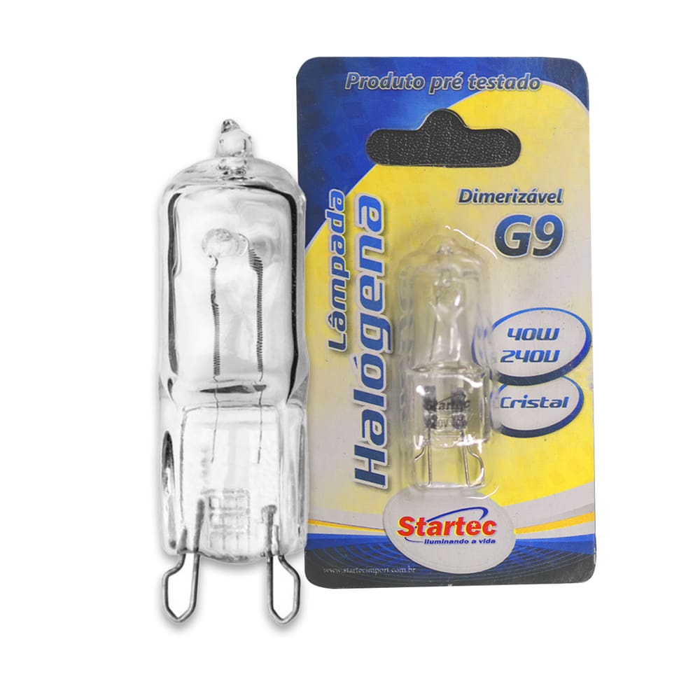 Lâmpada G9 Halógena 60W Bipino 2700K Luz Quente 220V