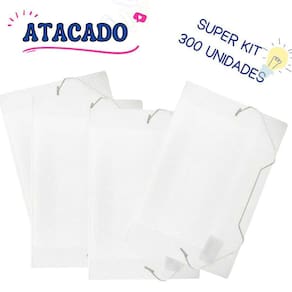 Kit 300 Pastas Aba Elásticas Plástica Oficio Fina Atacado