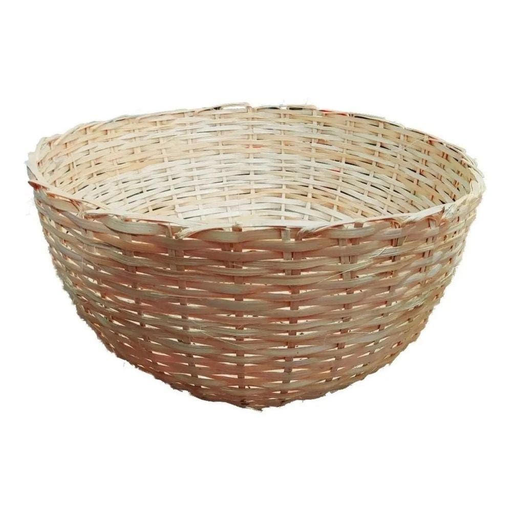 Kit 12 Balaio Bambu 45cm Cesto Palha Artesanal Decoração