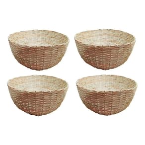 Kit 4 Balaio Bambu 45cm Cesto Palha Artesanal Decoração