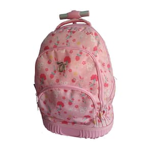 Mochila De Rodinhas Escolar Capricho Rosa Claro Flores