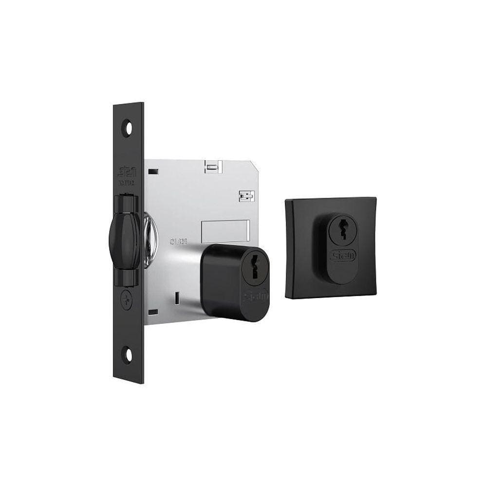 Fechadura Rolete Pivotante Stam 1005 Preta Preto Quadra 45Mm