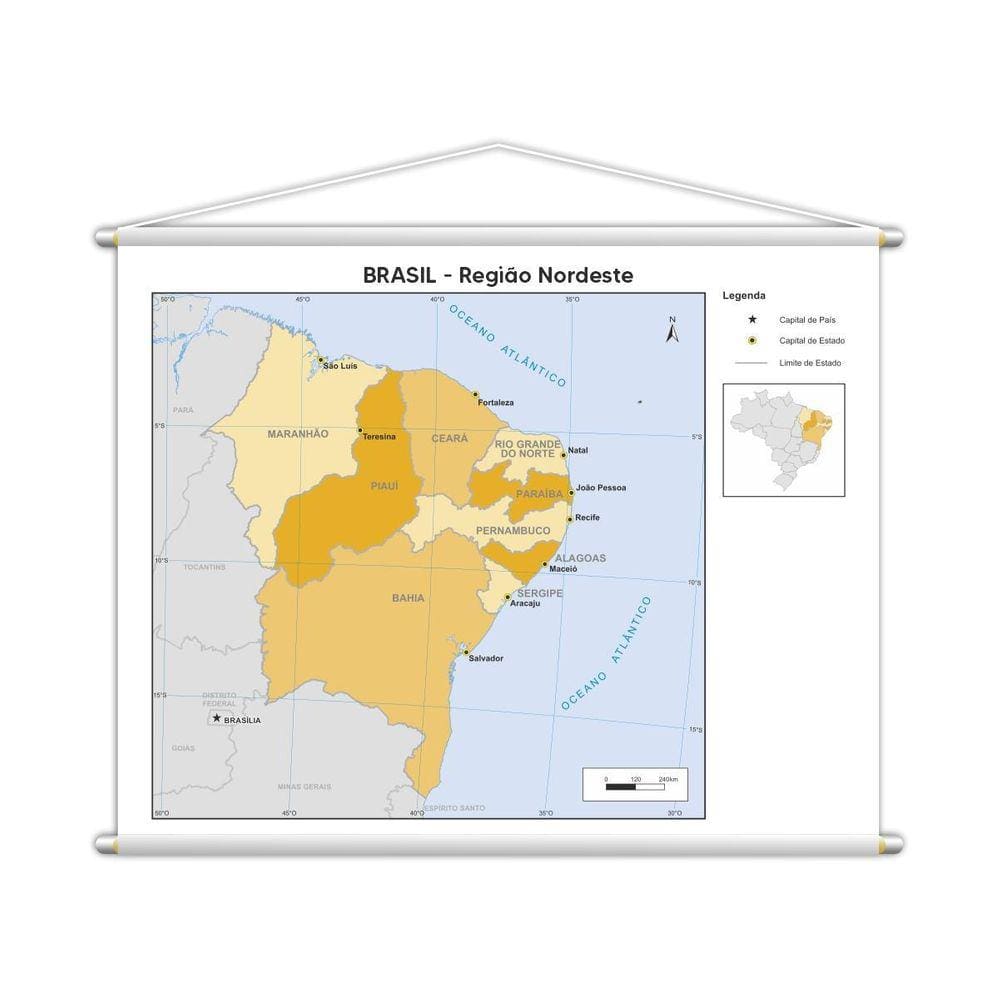 mapa dos estados do nordeste com capitais