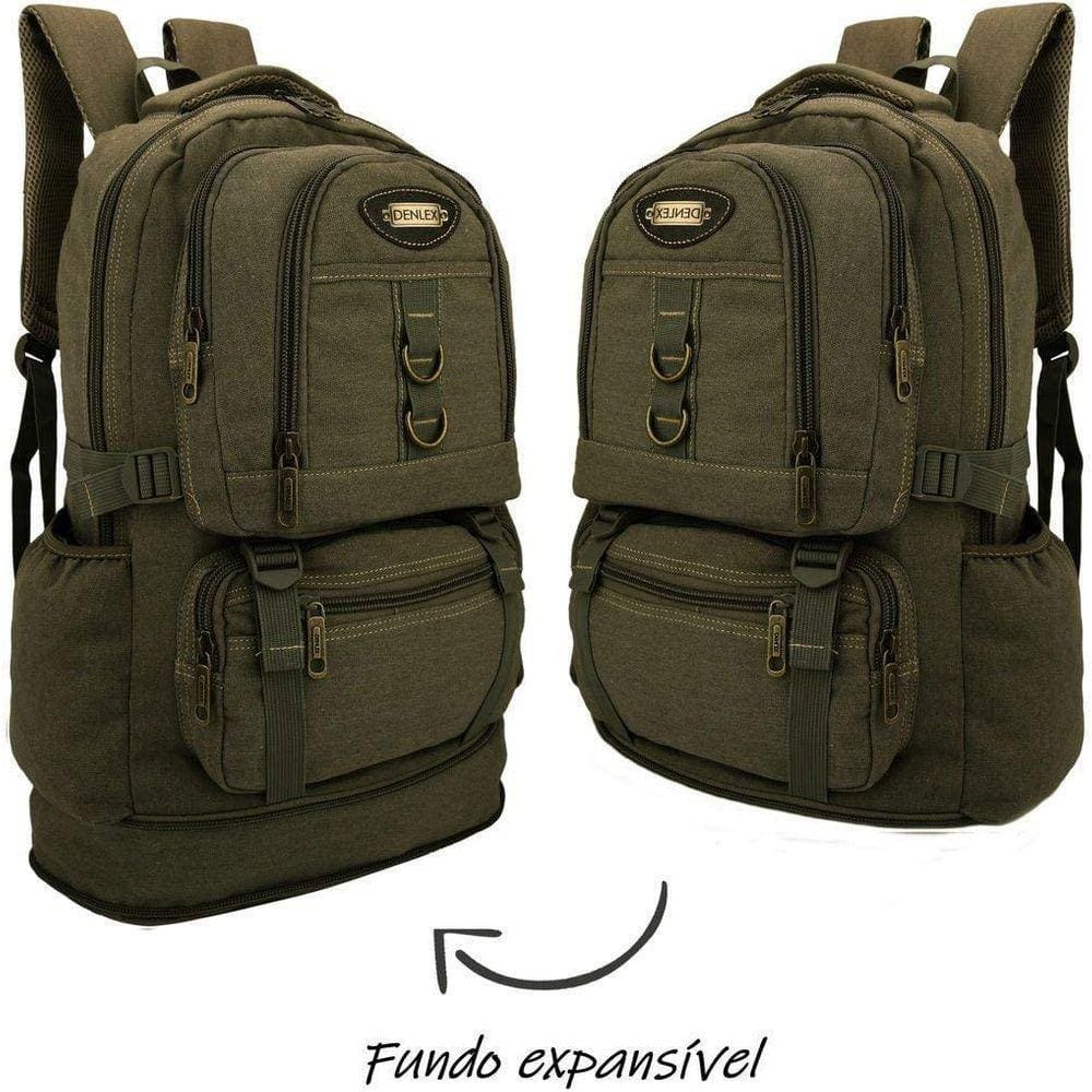 Mochila Lona Extensivel Dl0775 Esportiva Grande Verde