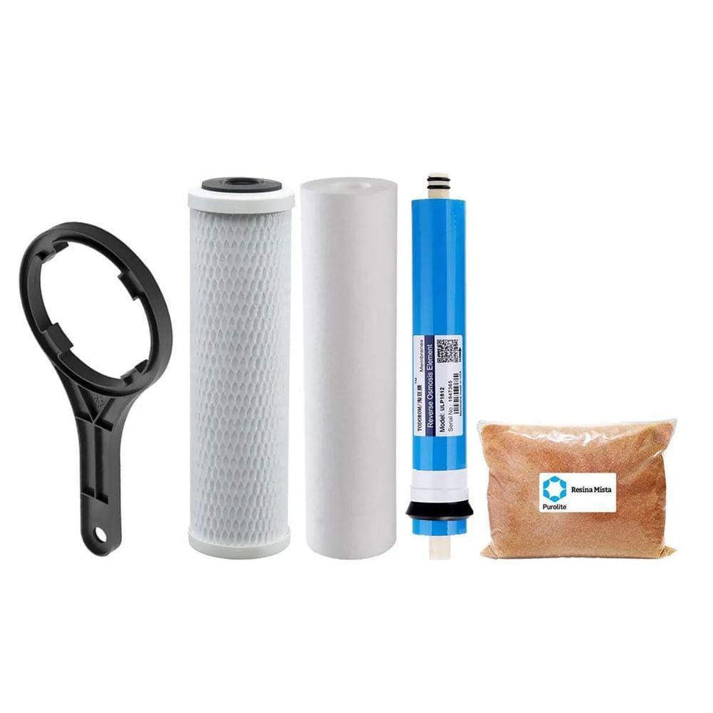 Kit Pp Carvão Resina Mb400 Membrana 75Gpd + Chave Carcaça