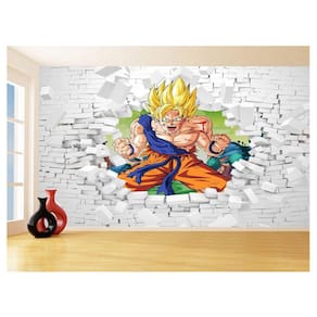Papel De Parede 3D Dragon Ball Goku Vegeta Anime 3,5M Dbz52