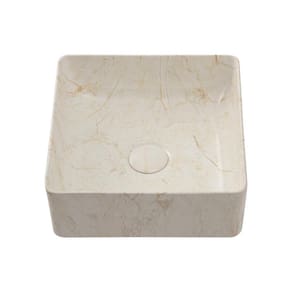 Cuba De Apoio Para Banheiro Quadrada Slim Louça Cerâmica 31 cm Crisoprásio Pingoo.casa - Marmorizado Gold