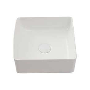 Cuba De Apoio Para Banheiro Quadrada Slim Louça Cerâmica 31 cm Crisoprásio Pingoo.casa - Branco