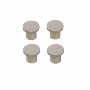 Kit 4 Ganchos Redondo de Madeira Para Parede Cabideiro Bege