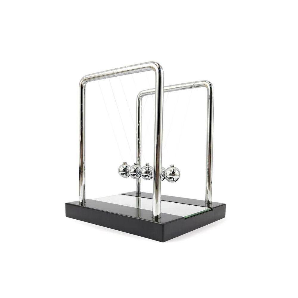 Pendulo De Newton Pequeno Com Base Espelhada Enfeite
