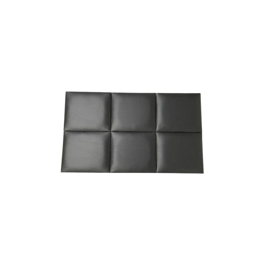 Cabeceira Modulada Courino Preto 6 Módulos 30X30
