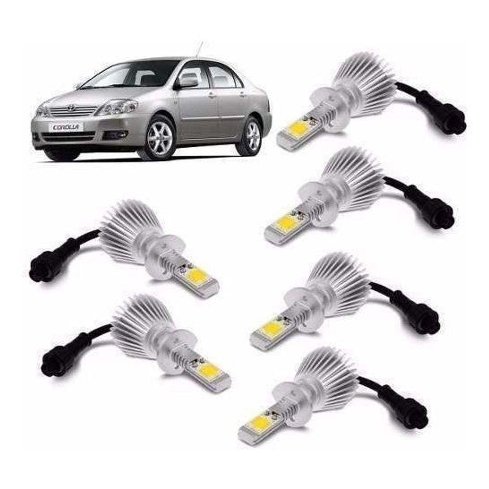 Kit Super Led Corolla 2003 2004 2005 Farol E Milha 6000K