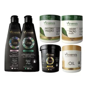 Kit Arvensis Cachos Tec Oil Hidratação Reconstrução 6 Itens