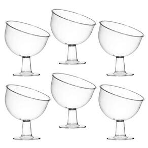 Kit 06 Taça Inclinada Doceira Boca Torta Com Pedestal 400Ml
