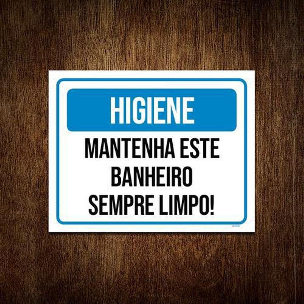 Kit 10 Placas Higiene Mantenha Este Banheiro Limpo