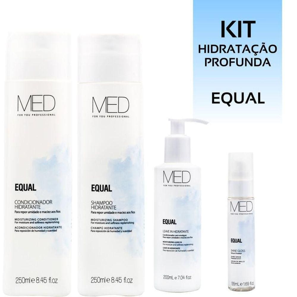 Kit Med For You Equal Tratamento Completo Hidratação Capilar