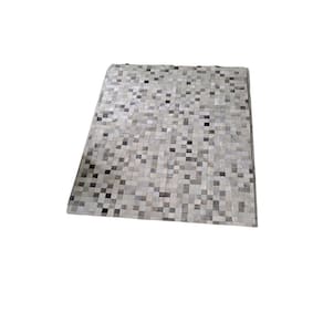 Tapete De Couro Bovino Cinza E Branco 2,00 X 2,50 M