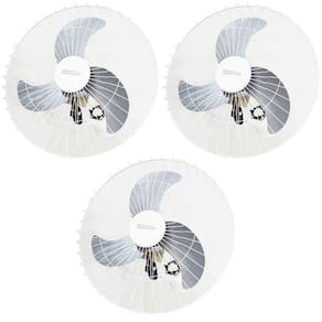 Kit 3 Ventiladores Parede 60cm 200W Industrial Turbo Turbão 3 Pás Bivolt 110V 220V Branco Vitalex