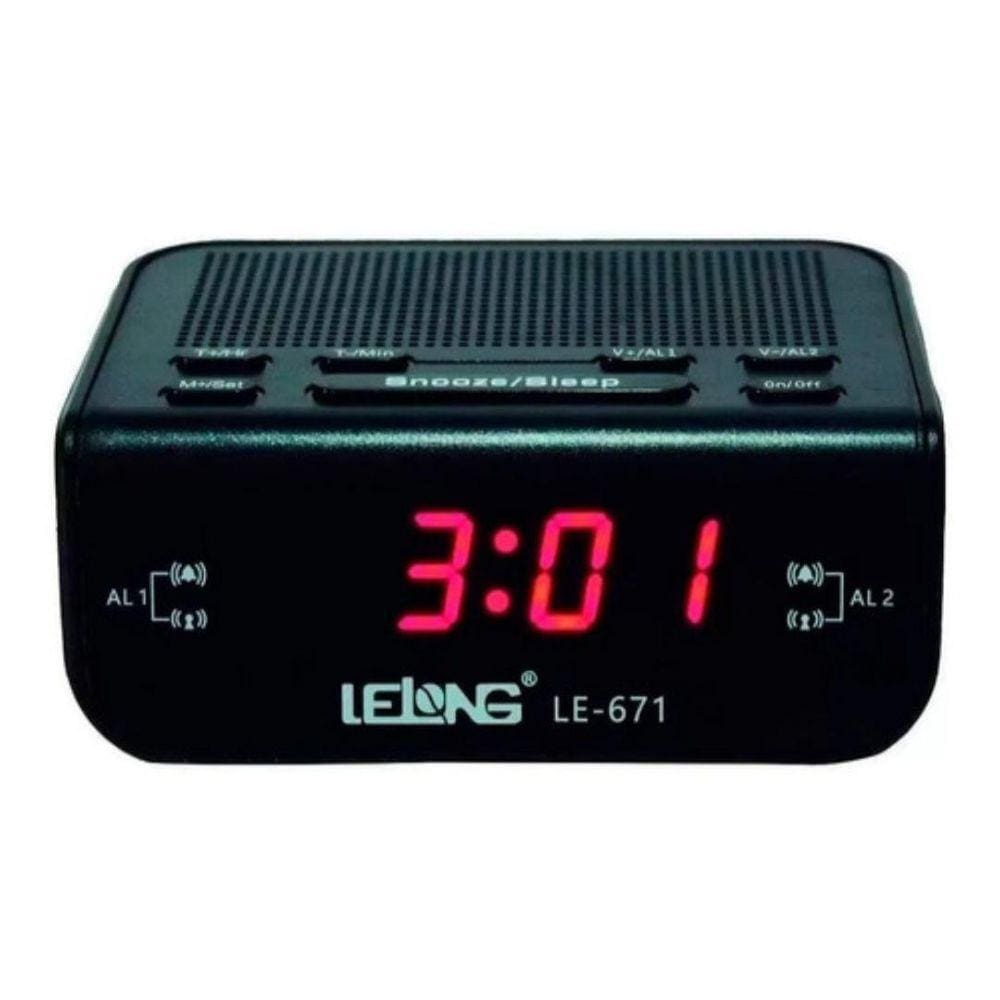 Rádio Relógio Digital De Mesa Despertador Lelong Le-671