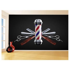 Papel De Parede 3D Barbearia Barber Shop Logo 3,5M Brb36