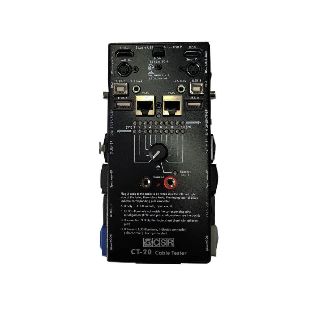 Teste Para Cabos Profissional Ct-20 Hdmi,Usb,Xlr,P10,Etc