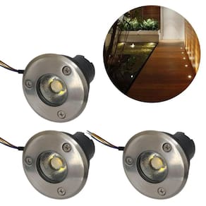 Kit Com 3 Balizadores Led Cob 3W Bivolt Spot De Embutir Em Trilhas Piso Chão Gramado Escada Jardim Luz Banco Quente