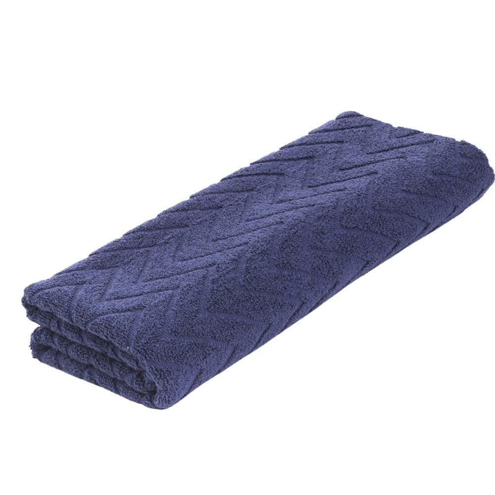 Toalha Banhão Chevron Marinho 80X150Cm 450Gr Realce Premium