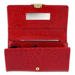 Carteira Mitty Couro Com Chaveiro Caneta Vermelha M29Tch