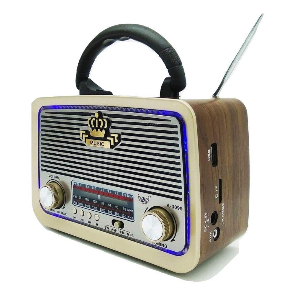 Radio Retro A-3099 Am Fm Entrada Usb Cartão Sd Aux Pendrive