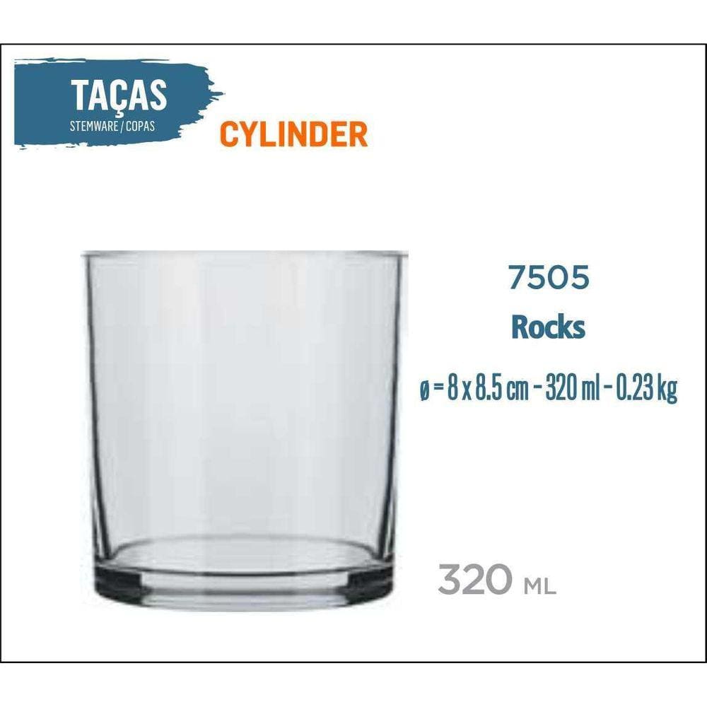 24 Copos Cylinder 320Ml - Whisky