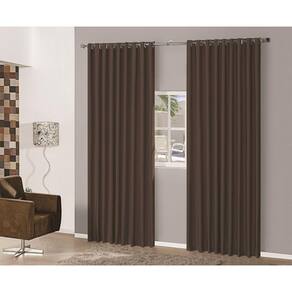 Cortina Quarto Em Tecido Semi Blackout Marrom 3,00X2,70