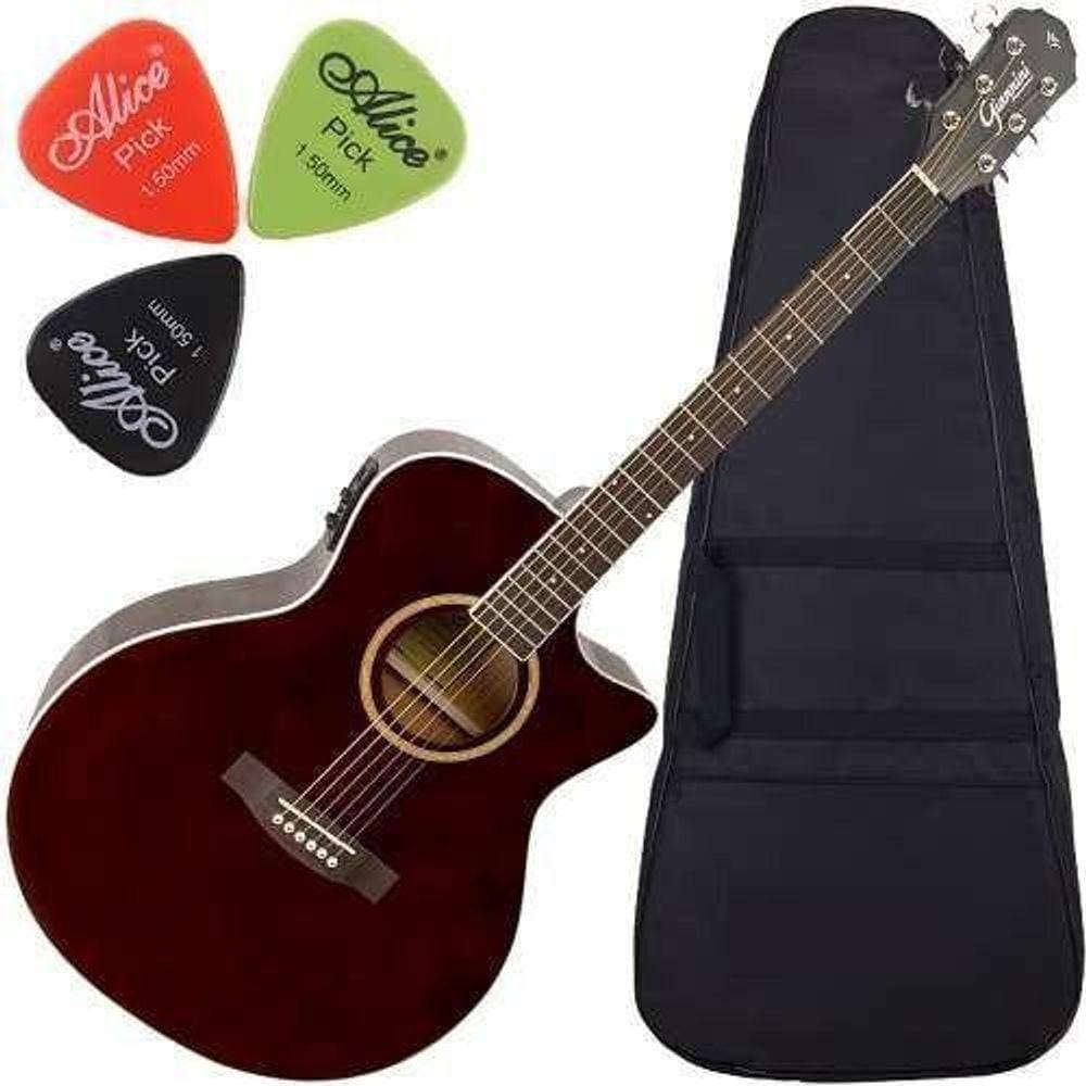 Kit Violão Eletroacústico Com Afinador Gsf3 Ceq Tdw Giannini
