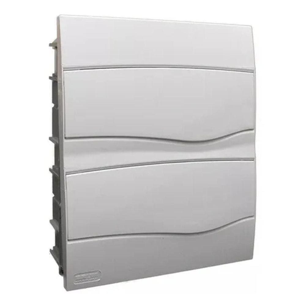 Centro Pvc Embutir 24 Disjuntores Padrão Din Branco Brum